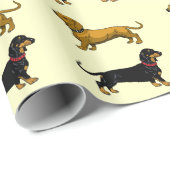 Papier Cadeau dachshund (Coin rond)