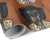 PAPIER CADEAU DACHSHUND          (Coin rond)