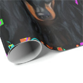 PAPIER CADEAU DACHSHUND (Coin rond)