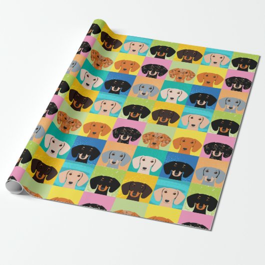 Papier Cadeau Dachshund (Déroulé)
