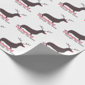 Papier Cadeau Dachshund À Travers La Neige (Coin)