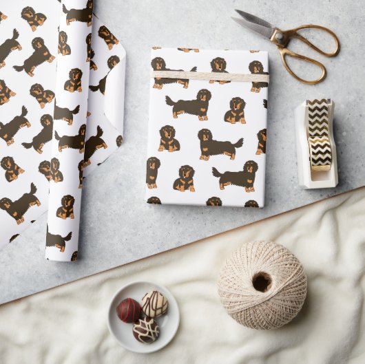 Papier Cadeau Dachshund aux cheveux longs (Artisanat)