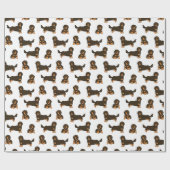 Papier Cadeau Dachshund aux cheveux longs (Plat)