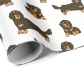 Papier Cadeau Dachshund aux cheveux longs (Coin rond)