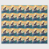 Papier Cadeau Dachshund Beach Surf Peinture (Plat)