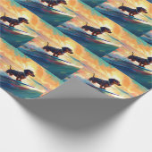 Papier Cadeau Dachshund Beach Surf Peinture (Coin)