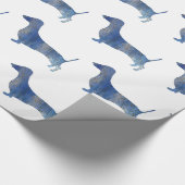 Papier Cadeau Dachshund bleu (Coin)