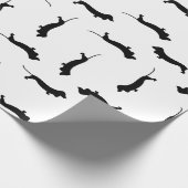 Papier Cadeau Dachshund Chien Silhouettes COULEUR ARRIÈRE - PLAN (Coin)