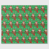 Papier Cadeau Dachshund Chien Vilain Noël (Plat)