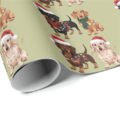 Papier Cadeau Dachshund Christmas Chien Maman Lover Noël Cadeau (Coin rond)
