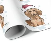 Papier Cadeau Dachshund dans la neige (Coin rond)