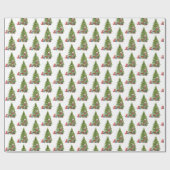 Papier Cadeau Dachshund De Noël Avec Cadeaux (Plat)