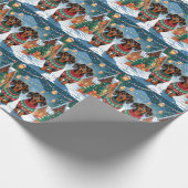 Papier Cadeau Dachshund Dogs Christmas Snow Holiday (Coin)