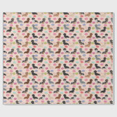 Papier Cadeau Dachshund donuts enveloppant du papier (Plat)