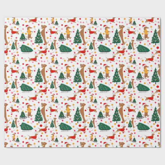 Papier Cadeau Dachshund Doxie Winnie Chien Chien Chien Chien Chi (Plat)