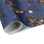 Papier Cadeau Dachshund Halloween (Coin rond)