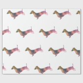 Papier Cadeau Dachshund léopard (Plat)