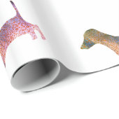 Papier Cadeau Dachshund léopard (Coin rond)