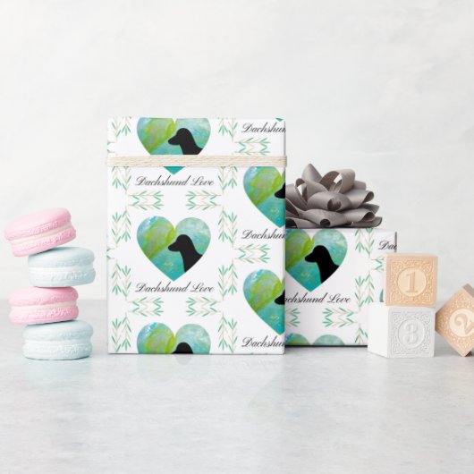 Papier Cadeau Dachshund Love (Baby Shower)