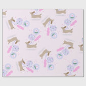 Papier Cadeau Dachshund Lovers Chien Chiot Chiot Ballons d'anniv (Plat)