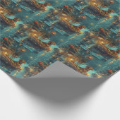 Papier Cadeau Dachshund Noël Festive Voyage (Coin)