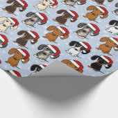 Papier Cadeau Dachshund Noël mignon Wiener Chien Père Noël Holid (Coin)