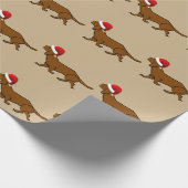 Papier Cadeau Dachshund Père Noël (Coin)