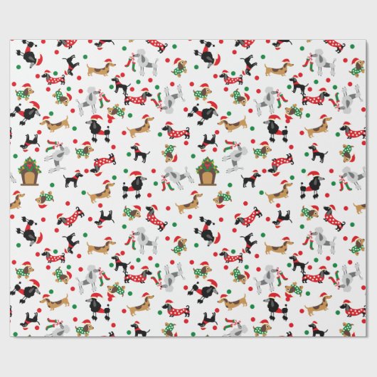 Papier Cadeau Dachshund Poodé Dobie Chien Chien Chien Chien Chie (Plat)