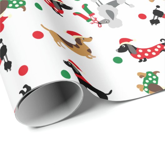 Papier Cadeau Dachshund Poodé Dobie Chien Chien Chien Chien Chie (Coin rond)