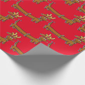 Papier Cadeau Dachshund portant Reindeer Antlers pour Noël (Coin)