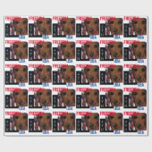 Papier Cadeau Dachshund Rouge      (Plat)