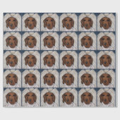 Papier Cadeau Dachshund Rouge (Plat)