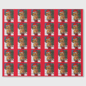 Papier Cadeau Dachshund rouge      (Plat)