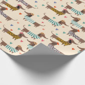 Papier Cadeau Dachshunds amusants en Casquette et pulls (Coin)