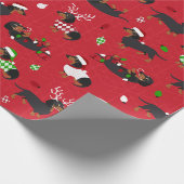 Papier Cadeau Dachshunds de Noël (Coin)
