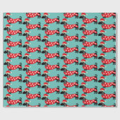Papier Cadeau Dachshunds Festive (Plat)
