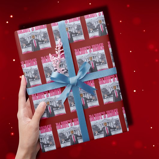 Papier Cadeau Daddy's Home Trump Pink Gift Wrap