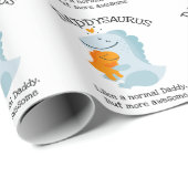 Papier Cadeau Daddysaurus Comme Un Papa Normal, Mais Plus Étonna (Coin rond)