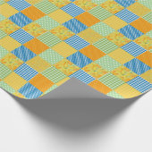 Papier Cadeau Daffodiles, Polkas et Chèques Faux-Patchwork (Coin)