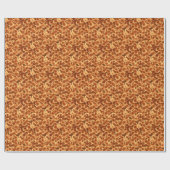 Papier Cadeau Dahlia moderne Motif, Brown et or (Plat)