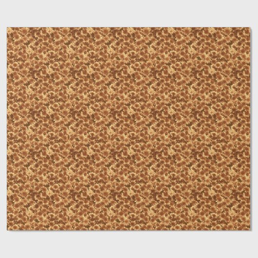 Papier Cadeau Dahlia moderne Motif, Brown et or (Plat)