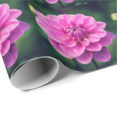 Papier Cadeau Dahlia rose (Coin rond)
