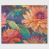 Papier Cadeau Dahlia Tapisserie florale (Plat)