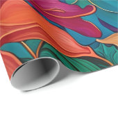 Papier Cadeau Dahlia Tapisserie florale (Coin rond)