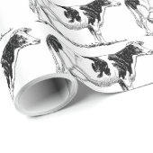 Papier Cadeau Dairy Cow Holstein Dessin au crayon de Frésie (Coin rond)