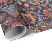 Papier Cadeau Daisée rouge bleue perse inhabituelle (Coin rond)