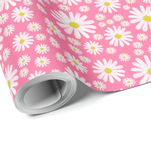 Papier Cadeau Daisies (Coin rond)