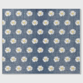 Papier Cadeau Daisies Blue Jean Denim (Plat)