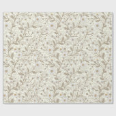 Papier Cadeau Daisies in white and brown on off white (Plat)