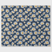 Papier Cadeau Daisies on Blue Denim Birthday  (Plat)